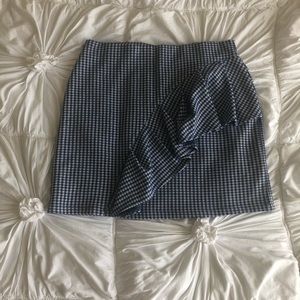 Topshop blue ruffle mini skirt